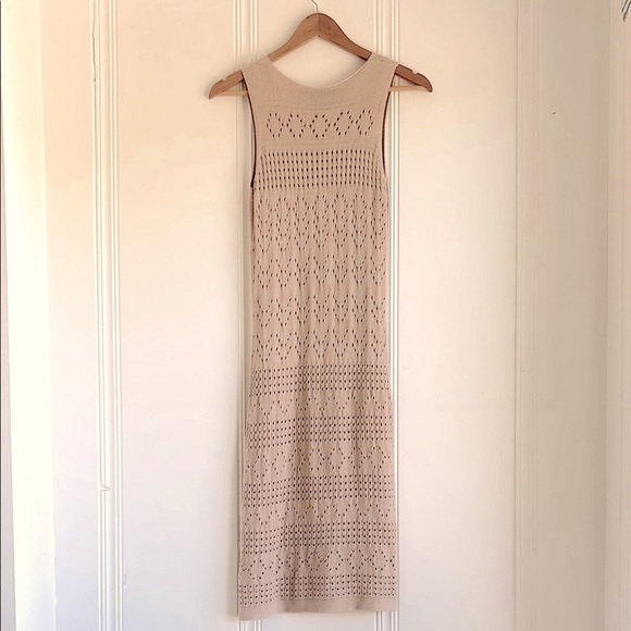 3/$30! Rachel Zoe Beige Sleeveless Midi Dress - Picture 3 of 3